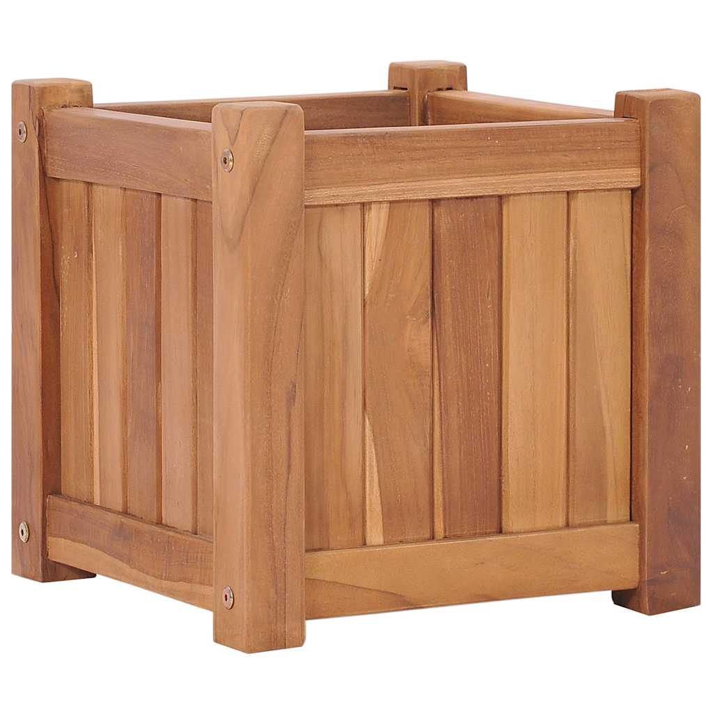 vidaXL Plantenbak verhoogd 150x30x25 cm massief teakhout