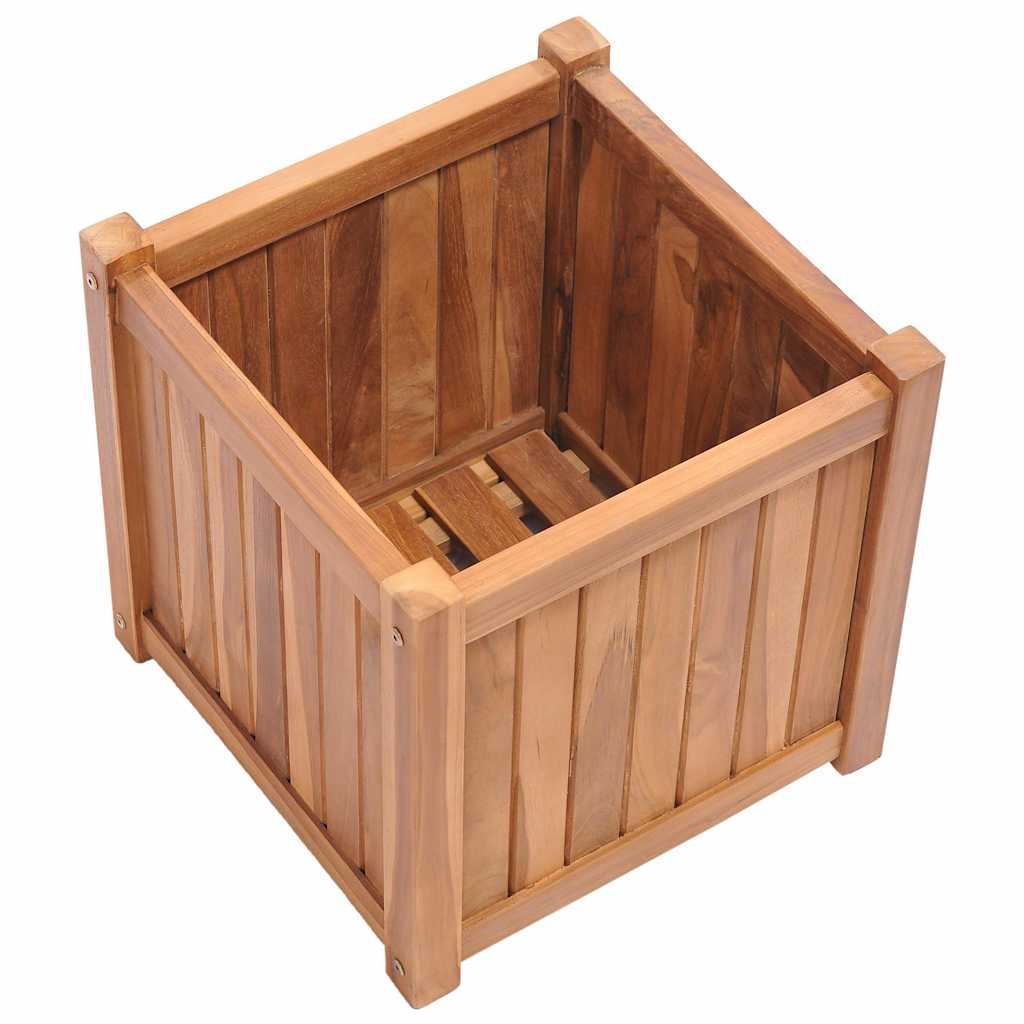 vidaXL Plantenbak verhoogd 150x30x25 cm massief teakhout