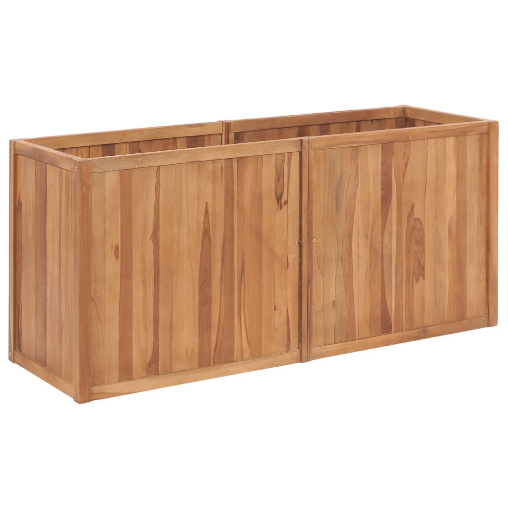 vidaXL Plantenbak verhoogd 150x30x25 cm massief teakhout