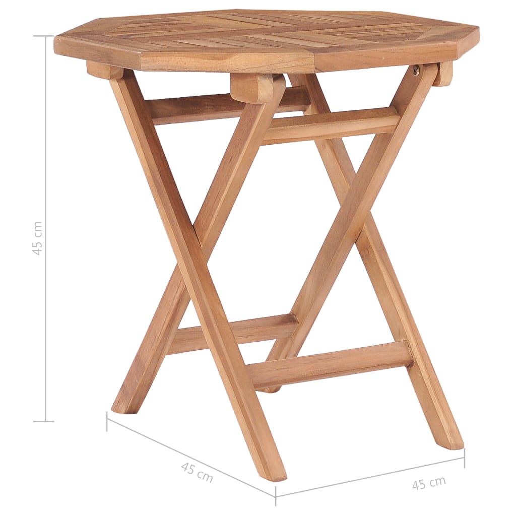 vidaXL Garden Table Foldable 45 cm Solid Teak