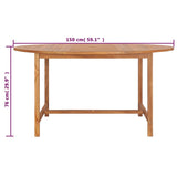 vidaXL Tuintafel 120x120x75 cm massief teakhout