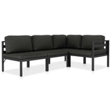 vidaXL 6-delige Loungeset met kussens aluminium antraciet