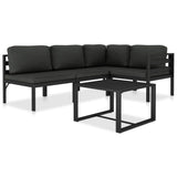 vidaXL 6-delige Loungeset met kussens aluminium antraciet