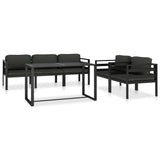 vidaXL 6-delige Loungeset met kussens aluminium antracietkleurig