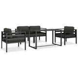 vidaXL 6-delige Loungeset met kussens aluminium antracietkleurig