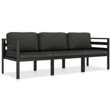 vidaXL 4-delige Loungeset met kussens aluminium antracietkleurig
