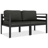 vidaXL 4-delige Loungeset met kussens aluminium antracietkleurig