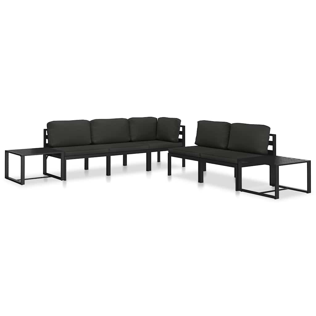 vidaXL Sectional Corner Sofa 1 pc with Cushions Aluminum Anthracite