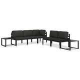 vidaXL Sectional Corner Sofa 1 pc with Cushions Aluminum Anthracite