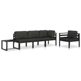 vidaXL Sectional Corner Sofa 1 pc with Cushions Aluminum Anthracite