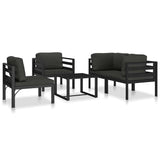 vidaXL Sectional Corner Sofa 1 pc with Cushions Aluminum Anthracite