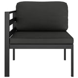 vidaXL Sectional Corner Sofa 1 pc with Cushions Aluminum Anthracite