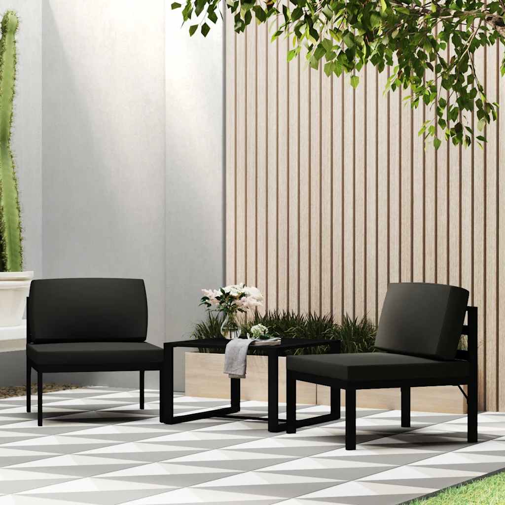 vidaXL Sectional Corner Sofa 1 pc with Cushions Aluminum Anthracite
