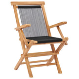 vidaXL Tuinstoelen inklapbaar 2 st massief teakhout en touw