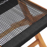 vidaXL Tuinstoelen inklapbaar 2 st massief teakhout en touw