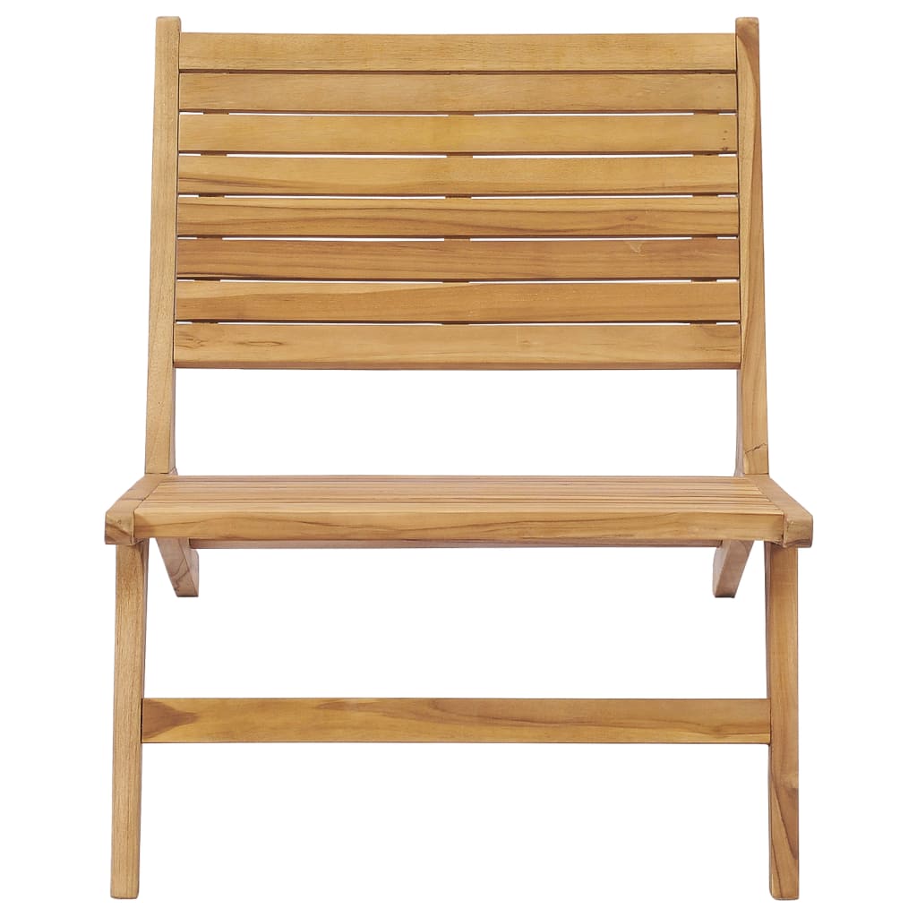 vidaXL Garden Chair with Footrest Solid Teak Wood