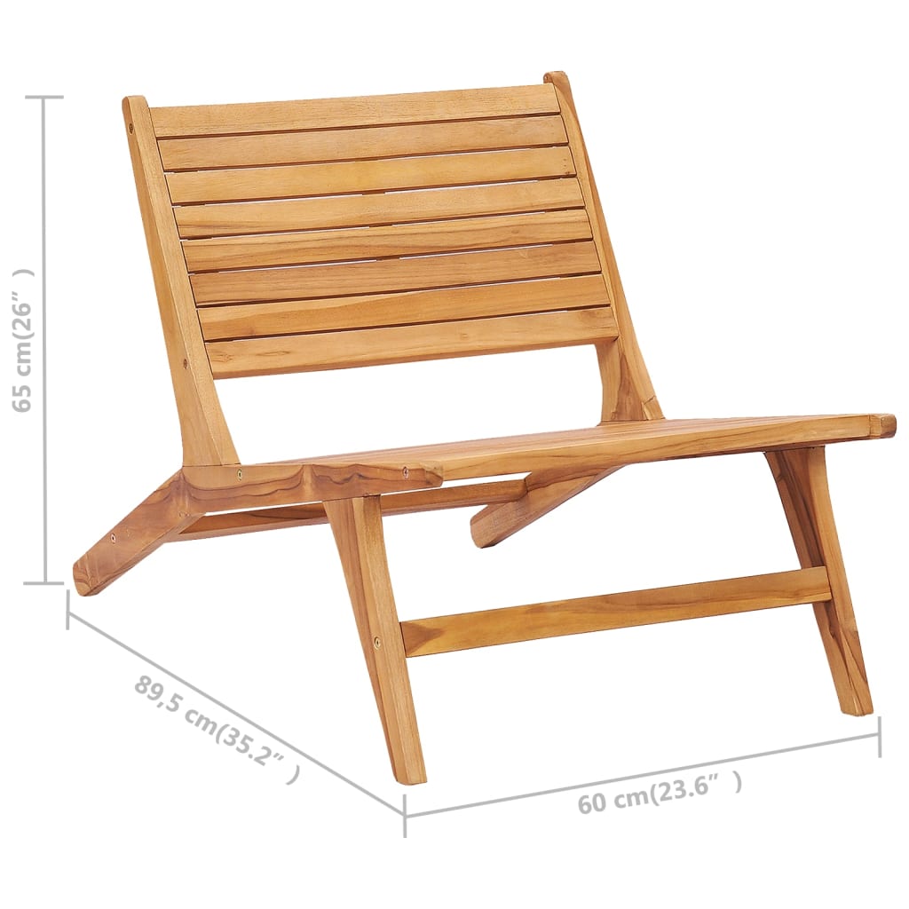 vidaXL Garden Chair with Footrest Solid Teak Wood