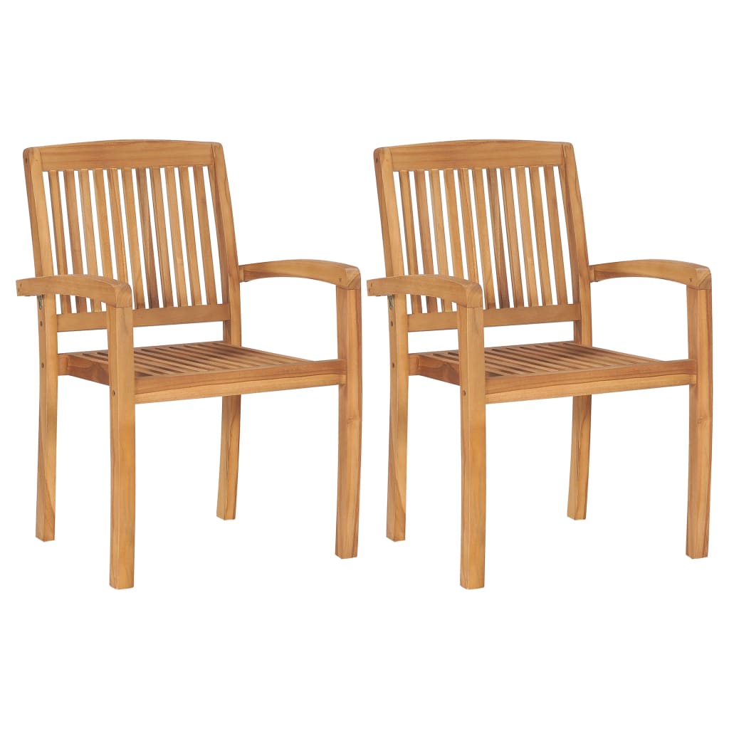 vidaXL Stackable Garden Chairs 4 pcs Solid Teak