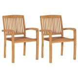 vidaXL Stackable Garden Chairs 4 pcs Solid Teak