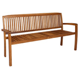 vidaXL Tuinbank 2-zits stapelbaar 120 cm massief teakhout
