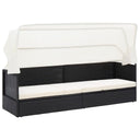 vidaXL Tuinbed met luifel 205x62 cm poly rattan grijs