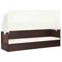 vidaXL Tuinbed met luifel 205x62 cm poly rattan grijs