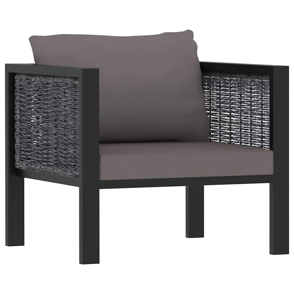 vidaXL Hoekbank sectioneel met rechterarmleuning poly rattan antraciet