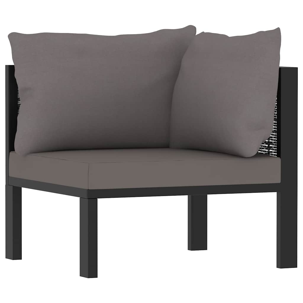 vidaXL Hoekbank sectioneel met rechterarmleuning poly rattan antraciet