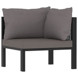 vidaXL Hoekbank sectioneel met rechterarmleuning poly rattan antraciet