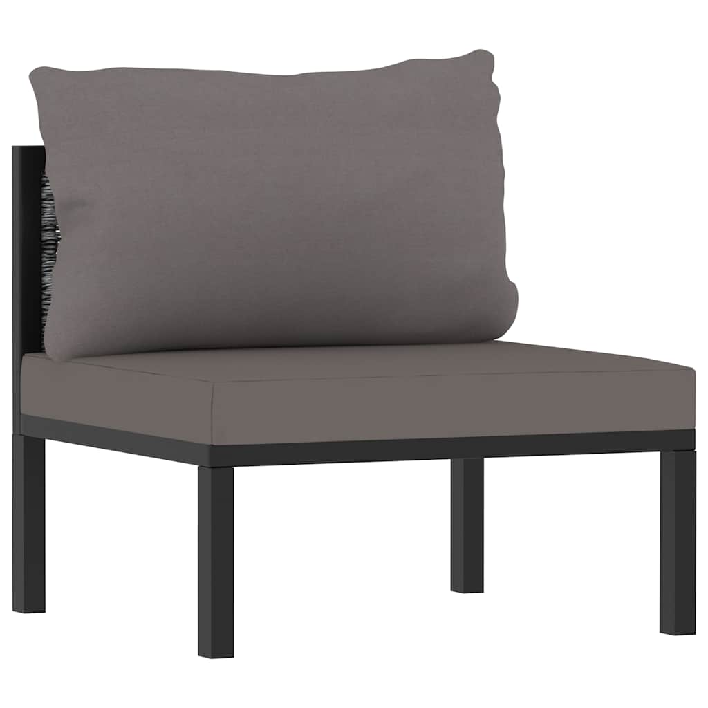 vidaXL Hoekbank sectioneel met rechterarmleuning poly rattan antraciet