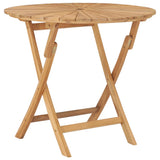 vidaXL Folding Garden Table Ø 120 cm Solid Teak Wood