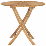 vidaXL Folding Garden Table Ø 120 cm Solid Teak Wood