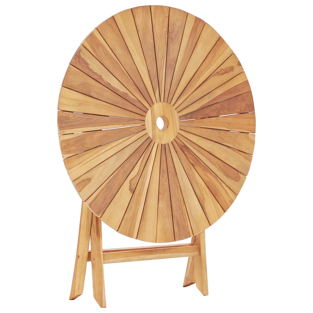 vidaXL Folding Garden Table Ø 120 cm Solid Teak Wood