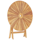 vidaXL Folding Garden Table Ø 120 cm Solid Teak Wood
