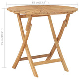 vidaXL Folding Garden Table Ø 120 cm Solid Teak Wood