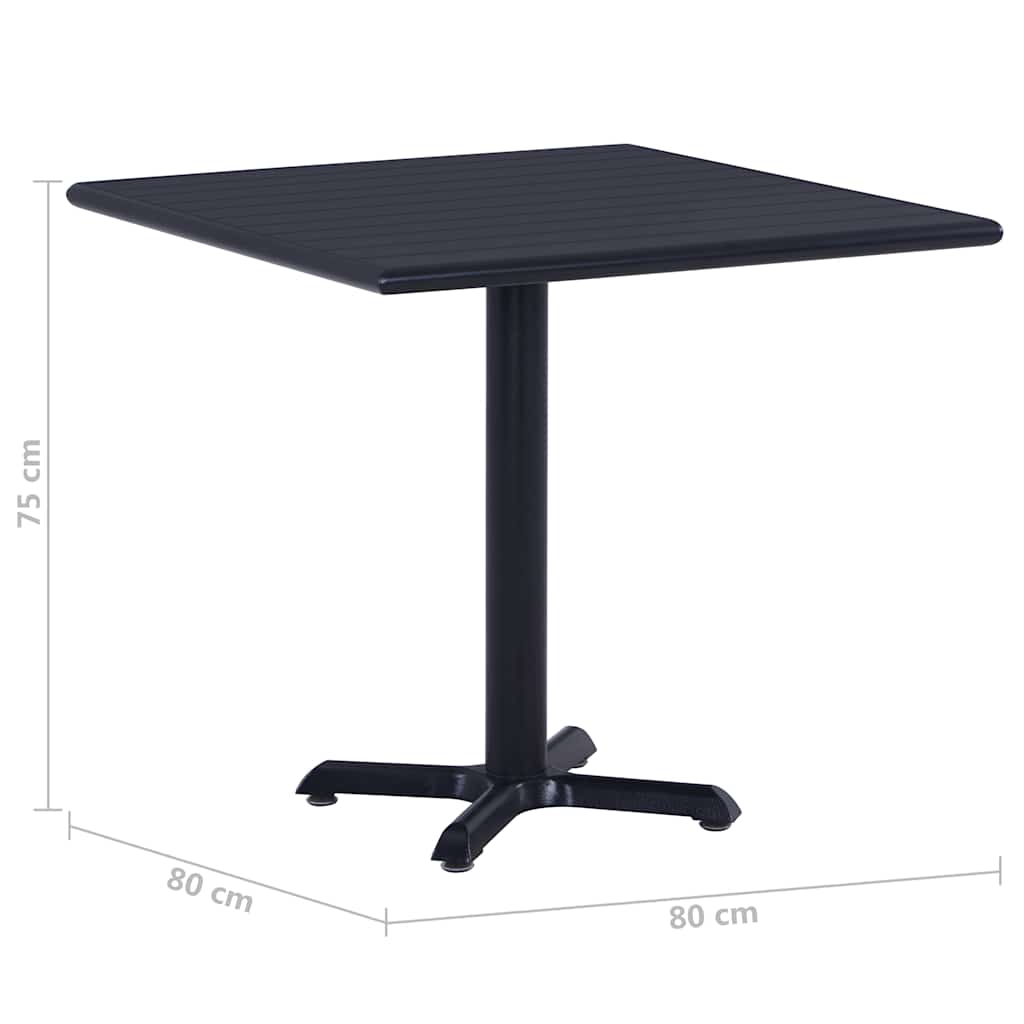 vidaXL Tuintafel 60x60x75 cm zwart