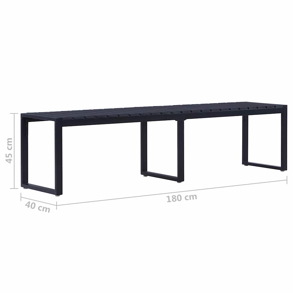 vidaXL Tuinbank 120,5 cm PS-plaat zwart