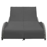 vidaXL Ligbed met kussen poly rattan antraciet