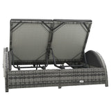 vidaXL Ligbed met kussen poly rattan antraciet