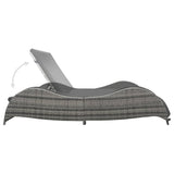 vidaXL Ligbed met kussen poly rattan antraciet