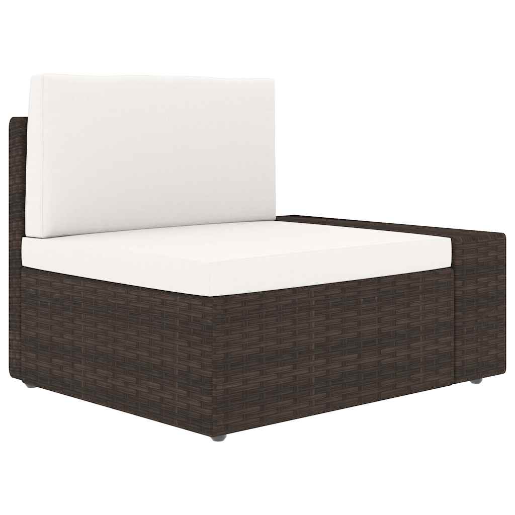 vidaXL Center Sofa Sectional Poly Rattan Black