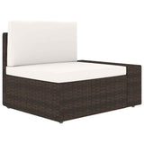 vidaXL Center Sofa Sectional Poly Rattan Black