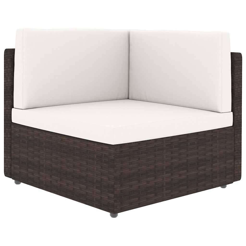vidaXL Center Sofa Sectional Poly Rattan Black
