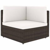vidaXL Center Sofa Sectional Poly Rattan Black