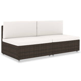 vidaXL Center Sofa Sectional Poly Rattan Black