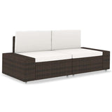 vidaXL Center Sofa Sectional Poly Rattan Black