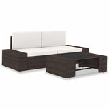 vidaXL Center Sofa Sectional Poly Rattan Black
