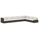 vidaXL Center Sofa Sectional Poly Rattan Black