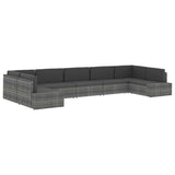vidaXL Center Sofa Sectional Poly Rattan Black