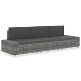 vidaXL Center Sofa Sectional Poly Rattan Black